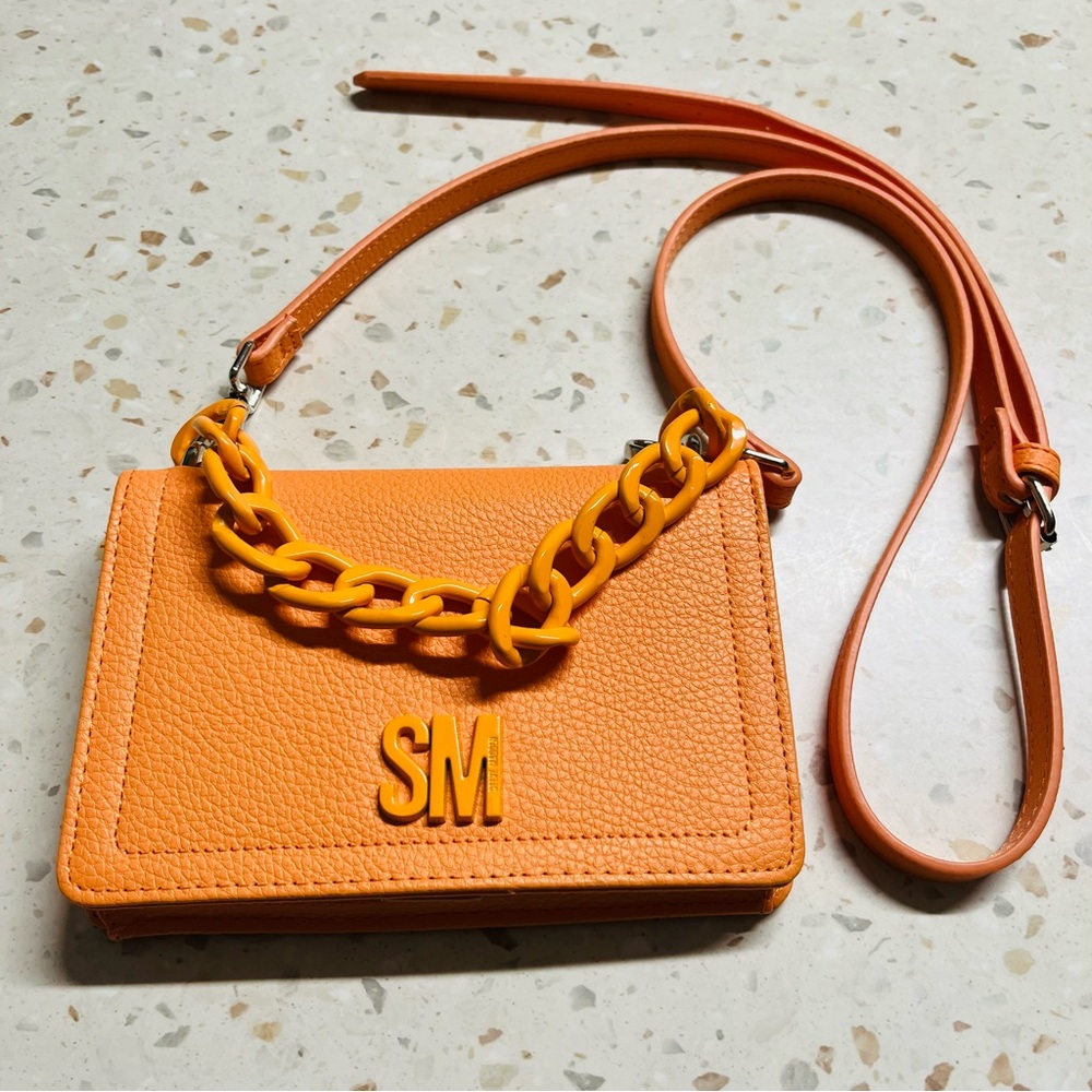 Steve Madden Neon Orange Crossbody Bag with Chunky Chain